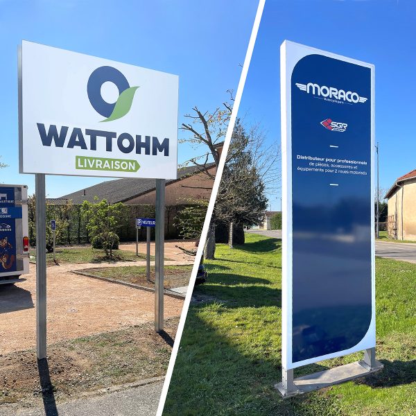 visuel type signalétique pré enseigne totem panneau affichage